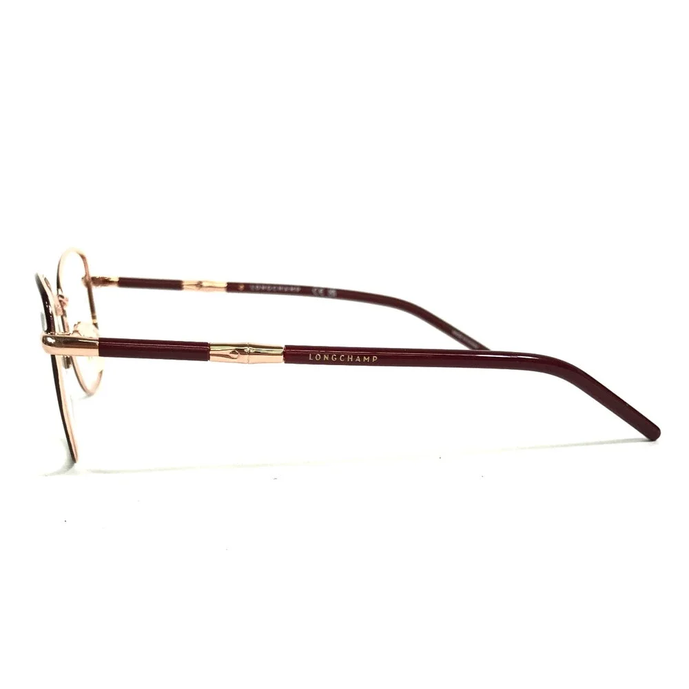 Longchamp Eyeglasses Frames LO2155 772 Red Gold Butterfly Wire Rim 53-18-140